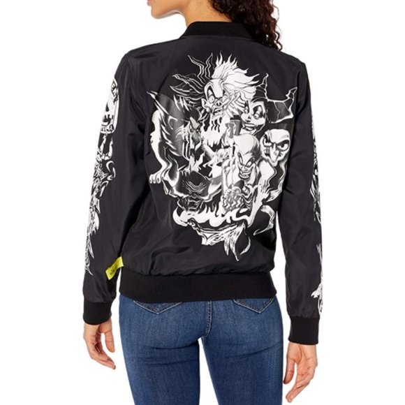Disney Villains x Heidi Klum Cast Your Curse Bomber Jacket Unisex Graphic Large - Picture 5 of 11